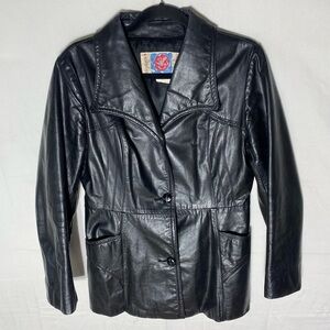 Vintage Fashion Council Black Leather Jacket S